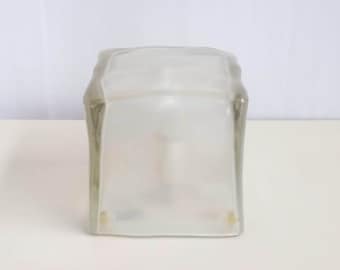 Ikea Iviken, Tischleuchte im Eiswürfel-Stil, Tischlampe, Lampenschirm aus Eisglas, 1990er Jahre