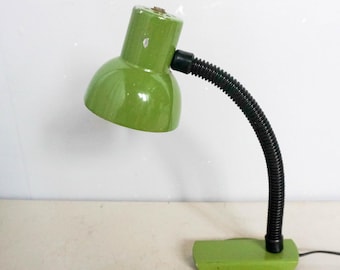 Lampa stołowa vintage Hala Zeist, holenderski design z lat 60., zielono-czarna metalowa lampa stołowa