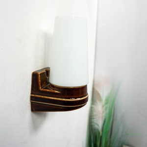 Vintage Ifo Sweden Vintage Brown Wall Lamp, bathroom light, bauhaus style, brown ceramic , Massive Belgium, Sigvard Bernadotte style