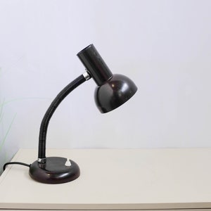 1960s Brown metal desk lamp, Vintage Desk Lamp, Dutch Design