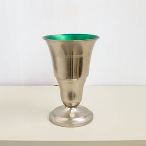 Vintage Desk Lamp Philips Holland, Dutch Design ca 60s, green grey metal Table Lamp, uplighter, bed side table lamp