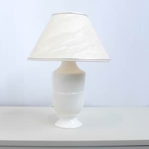 Vintage 80s Dutch Ceramic Table Lamp,Mid Century Modern, beige base , beige modern lampshade