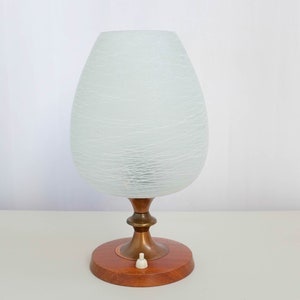 Mid Century Bedside or Table Lamp,Milk Glass Globe Shade, white milk glass shade, Desk lamp, philips , pleated shade
