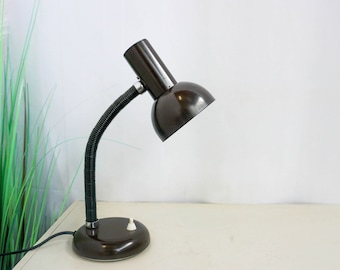 1960s Brown metal desk lamp, Vintage Desk Lamp, Dutch Design