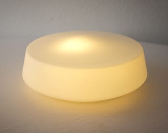 Plafonnier vintage allemand, RZB, plafonnier en verre laiteux, plafonnier encastré du milieu du siècle, Bauhaus, luminaire de plafond