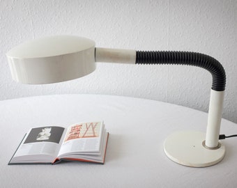 Vintage Desk Lamp Hala Zeist, Dutch Design ca 60s,white metal Table Lamp