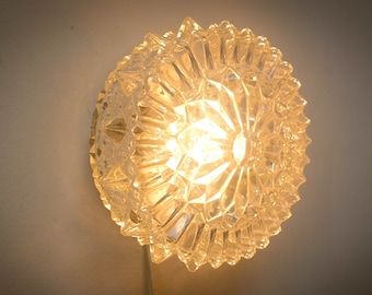 Vintage Mid Century clear glass ceiling lamp, glass globe wall lamp round transparent design globe light fixture