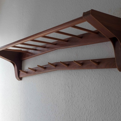 Mid Century Modern Coat Rack Plywood 1950s Vintage Hat Rack Etsy
