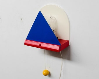 1980s IKEA, wall lamp, Wall Mounted Lamp, mid century modern, Memphis style, Scandinavian, Dutch, Wall lamp, wooden sconce with shade