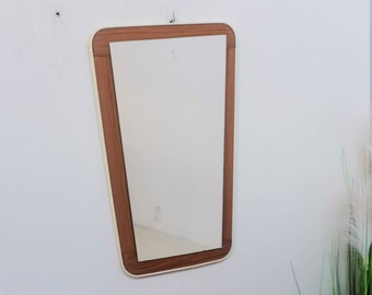 1960s Vintage rockabilly, space age, mirror, wood veneer, rubber, retro, mid century modern, cute, pop art, funky