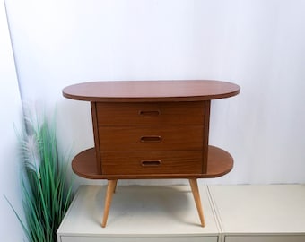 Table en teck moderne du milieu du siècle, meuble tv, table supplémentaire, table d'appoint, table murale, design scandinave danois des années 1960, table de télévision