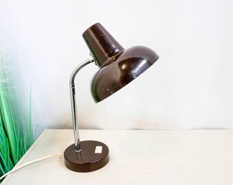1960 Hema Desk Lamp, Task Lamp, Table Lamp, Office Lamp, Mid Century Modern, Space Age, Made in Holland, Brown