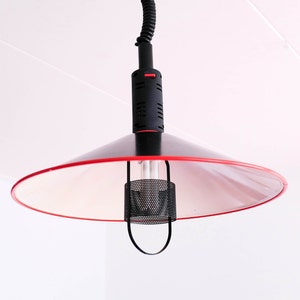 1980s Memphis Style, Vintage Modernist pendant lamp, germany, Black, Red, White
