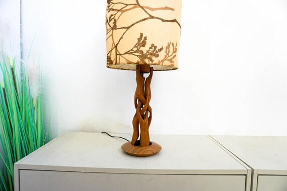 1960s Denmark,teak Wood Table Lamp, Very Rare Vintage Table Lamp 