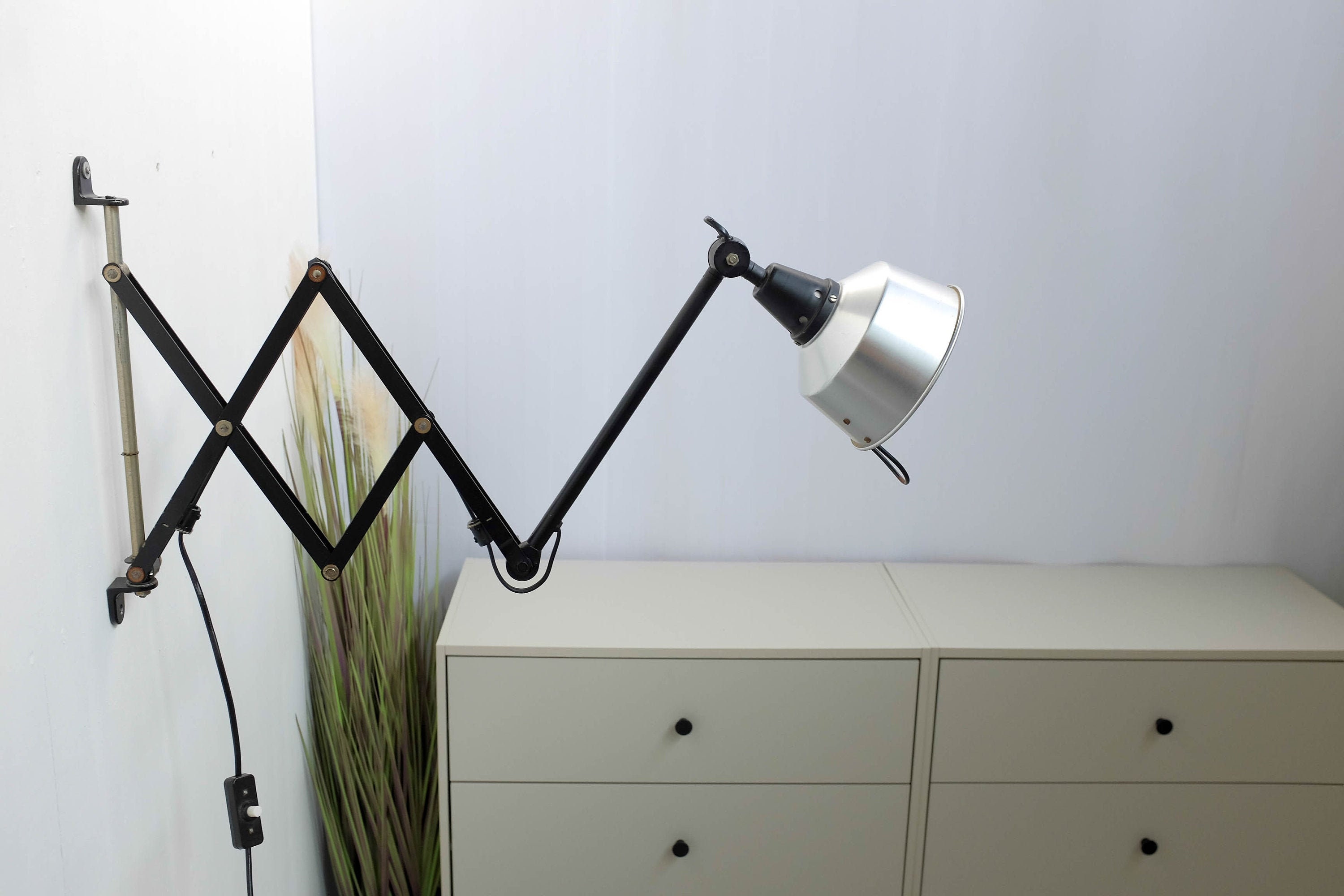 Ikea Vintage Industrial Scissor Lamp / Harmonica Lamp Mid Etsy