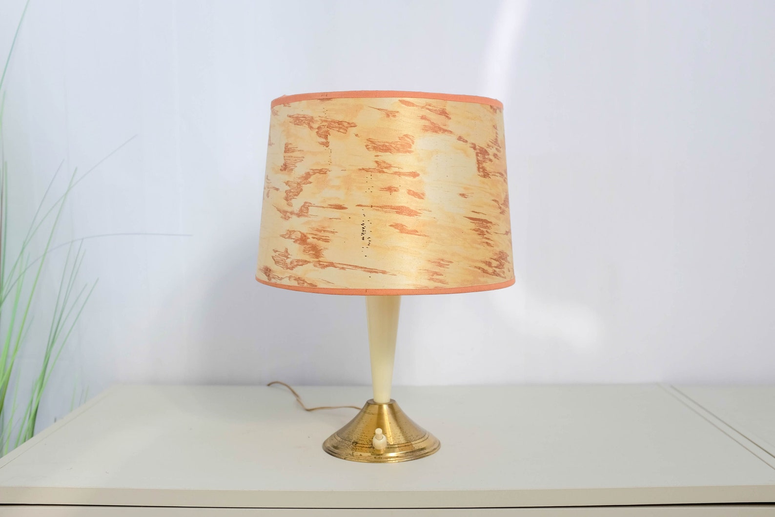 1950s Vintage Table Lamp Desk Light Table Lamp Beige Brown - Etsy