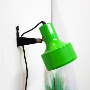 60s Anvia Almelo Wall Lamp, Dutch Design, mid century design lamp, black and green, sconse