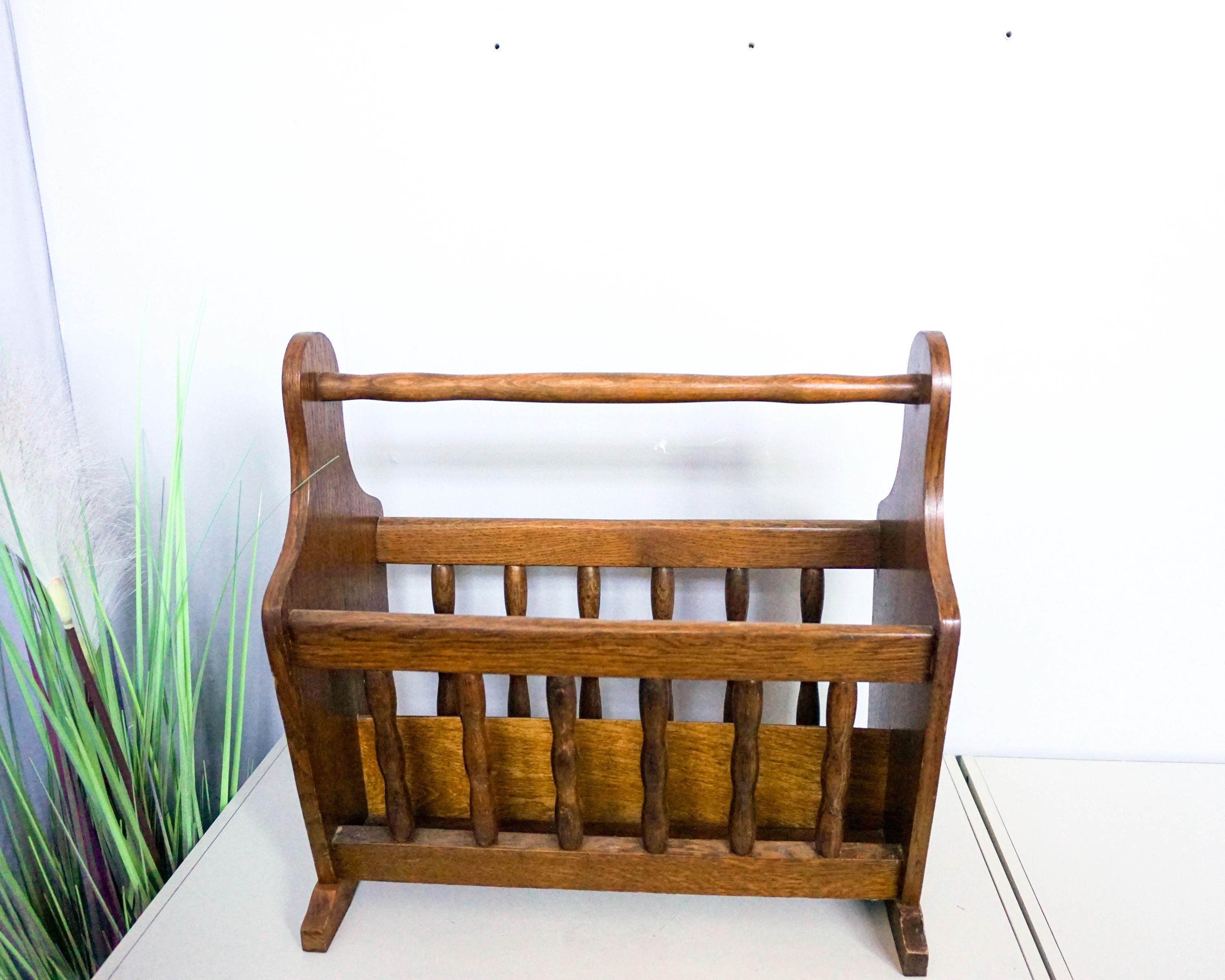 Mid Century Dutch Oak Wood Magazine Rack, Solid Wood - Etsy