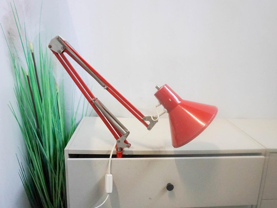 北欧 ビンテージ 1960s MaxamDenmark Desk Lamp 1960s Denmark Mid Century Red Architect Lamp, Vintage Desk Lamp