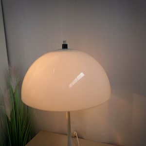 Large Hala Zeist Vintage Mushroom Lamp, Desk Light, Table lamp, white Shade, Dutch design, mid century 1970s zdjęcie 4