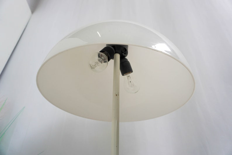 Large Hala Zeist Vintage Mushroom Lamp, Desk Light, Table lamp, white Shade, Dutch design, mid century 1970s zdjęcie 3