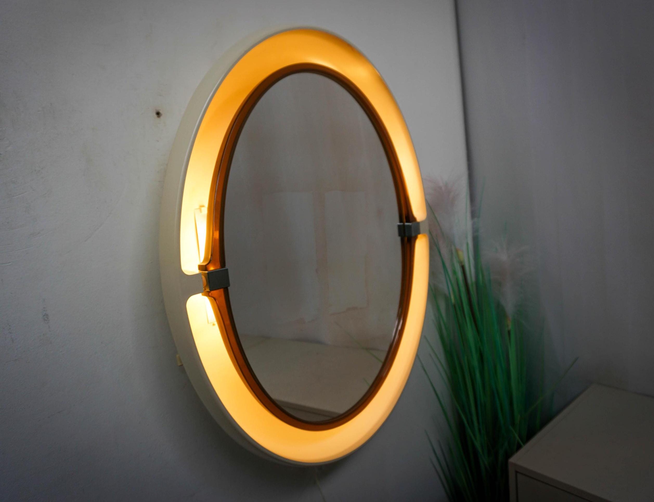 1970s Vintage Illuminated Mirror from Allibert, made in Germany, Backlit Mirror