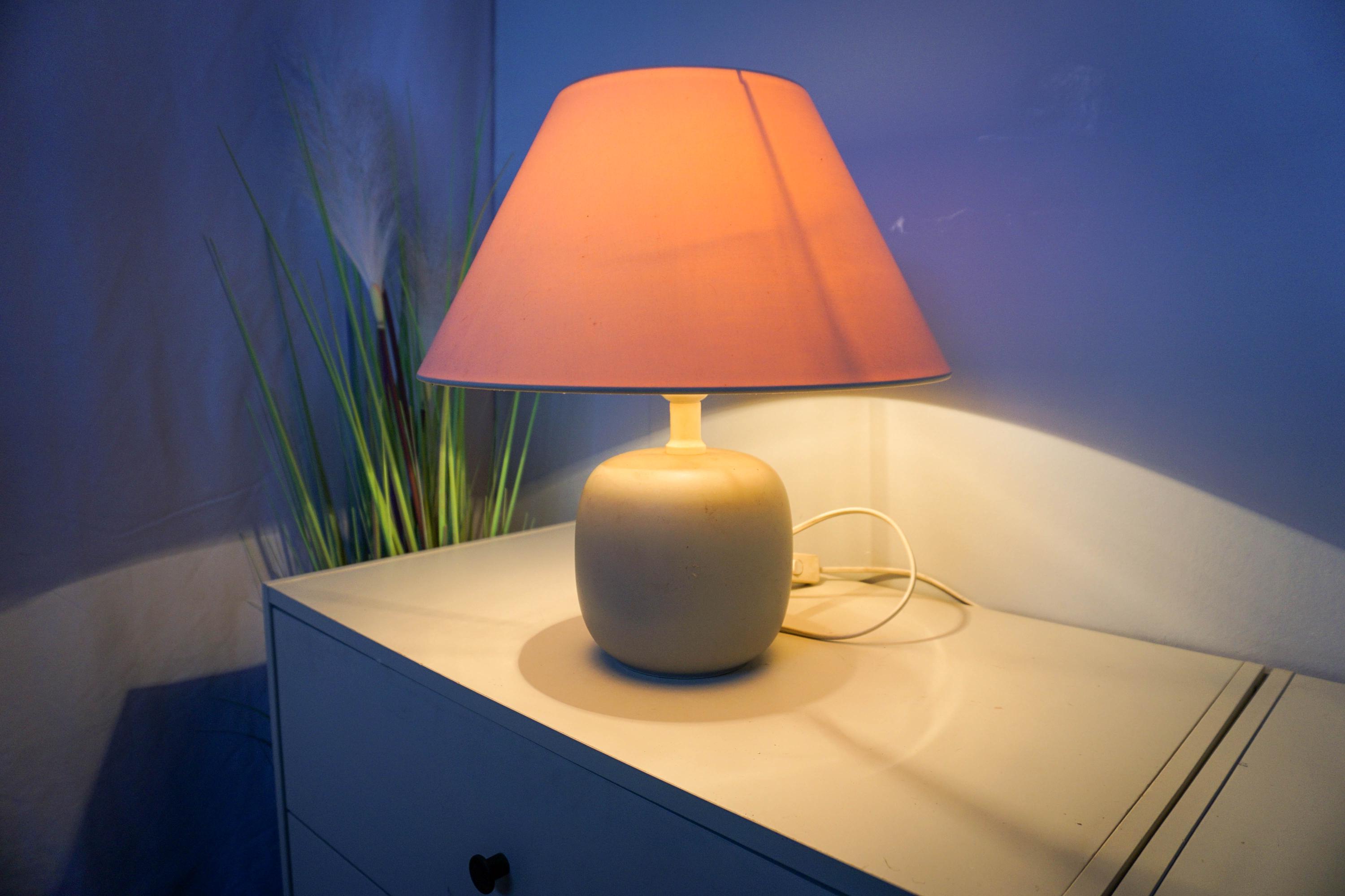 Vintage 80s Ikea Ceramic Table Lamp,mid Century Modern, Gray Base
