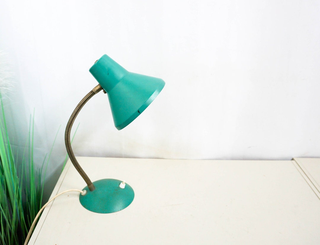 1970s Vintage Desk Lamp, Dutch Design, Turquase Green Task Lamp ...