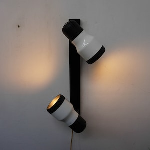 1980s Dutch Design, Modernist, minimalist, Double Spot, wall Lamp, made in the Netherlands, dutch design, white black