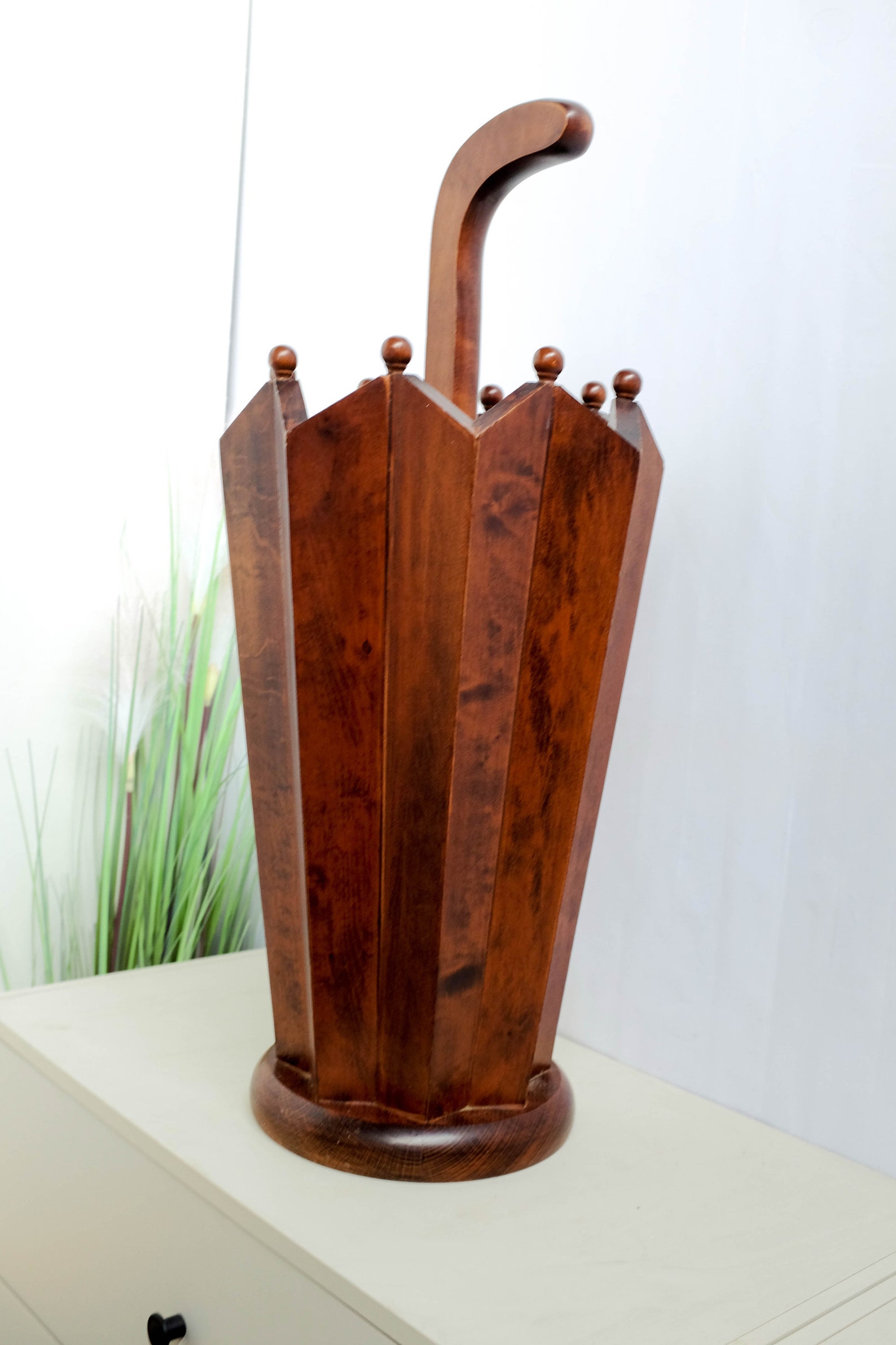 Vintage Wooden Barrel Umbrella Stand Entryway Furniture Etsy