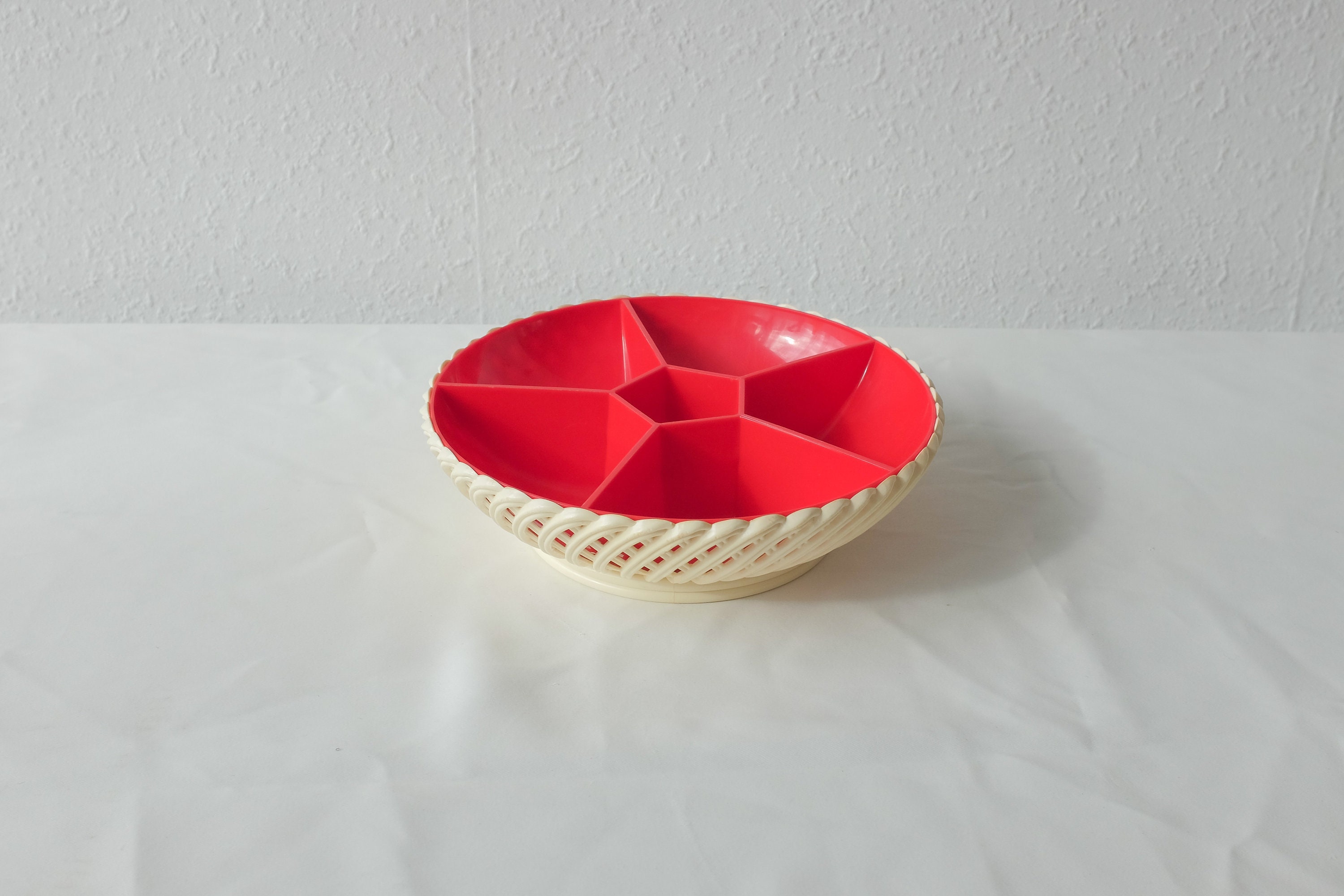 Emsa Party Snack Bowl Dans Un Beau Rouge et Blanc