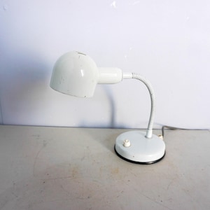 Vintage Veneta Lumi, white Desk Lamp, Task Lamp, Table Lamp, Office Lamp, Mid Century Modern, Space Age, Made in Italy, 1980s