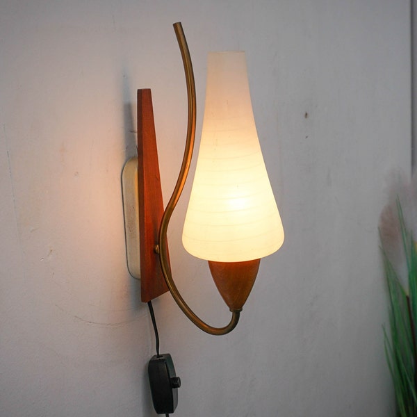 Mid Century Wall Mount Arm Lamp Danish Modern Lighting - 1960s German Danish Dutch, Hanging wall lamp fishing rod midcentury