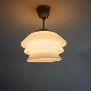 Art Deco pendant light, art deco pendant ceiling lamp, vintage hallway light, glass pendant light, opaline glass