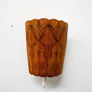 1960s Leif Wikner Style,Mid Century oak Wall Mounted Lamp, Swedish Lighting, Scandinavian, Wall lamp, wooden sconce with wooden shade