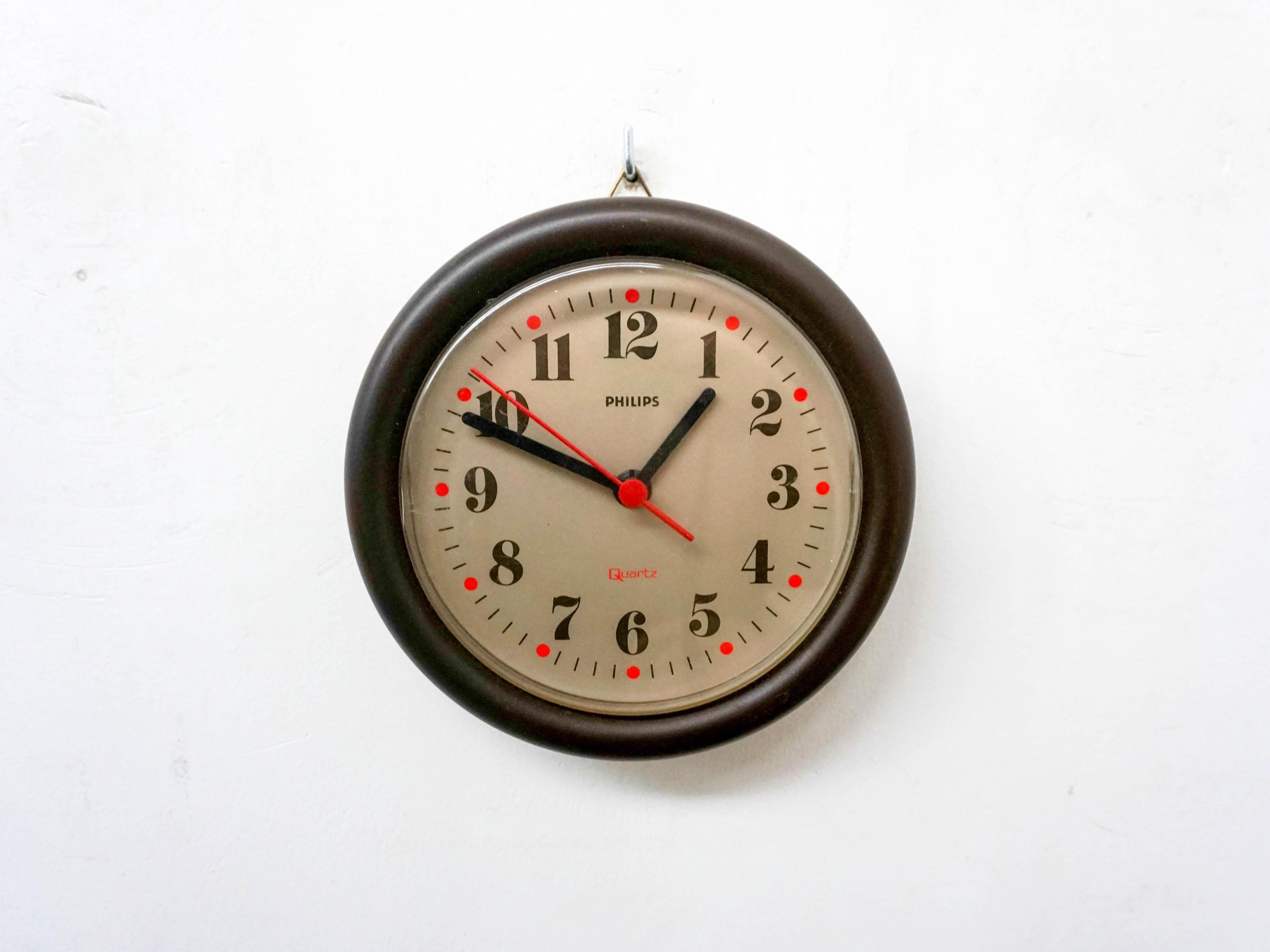 1980s Philips, Vintage German Clock With a Timer by Quartz in