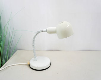 Vintage Veneta Lumi, white Desk Lamp, Task Lamp, Table Lamp, Office Lamp, Mid Century Modern, Space Age, Made in Italy, 1980s