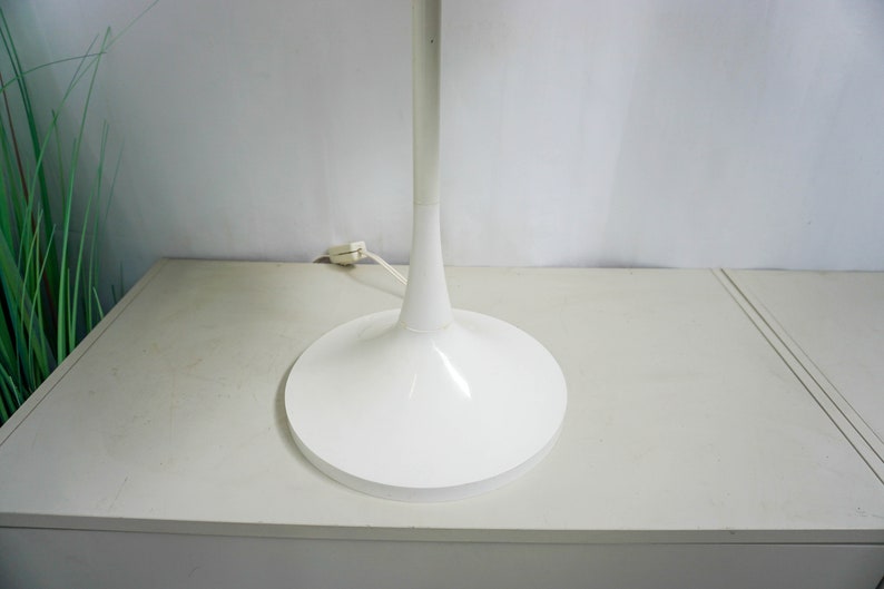 Large Hala Zeist Vintage Mushroom Lamp, Desk Light, Table lamp, white Shade, Dutch design, mid century 1970s zdjęcie 7