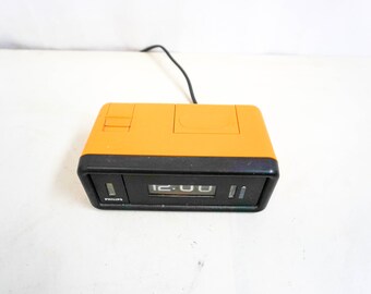 1970s Philips Vintage Flip Clock - Model HR 5272, Ocher Yellow
