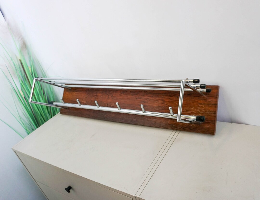 Dutch Wooden Wall Coat Rack With Hooks, 6 Hooks, Shelf, Wall Decor, Art ...