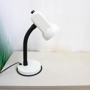 Vintage Veneta Lumi, white Desk Lamp, Task Lamp, Table Lamp, Office Lamp, Mid Century Modern, Space Age, Made in Italy, 1980s, nuova