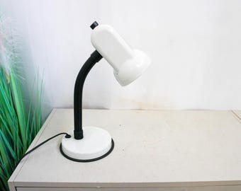 Vintage Veneta Lumi, white Desk Lamp, Task Lamp, Table Lamp, Office Lamp, Mid Century Modern, Space Age, Made in Italy, 1980s, nuova