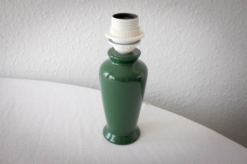 dark green Vintage 80s Small Ceramic Table Lamp,Mid Century Modern