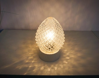 Vintage Clear glass ceiling lamp, Mid Century Flush Mount ceiling, Pressed Glass Ceiling Light Fixture