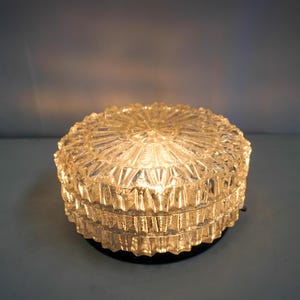 Vintage Mid Century clear glass ceiling lamp, glass wall lamp round transparent design globe light fixture
