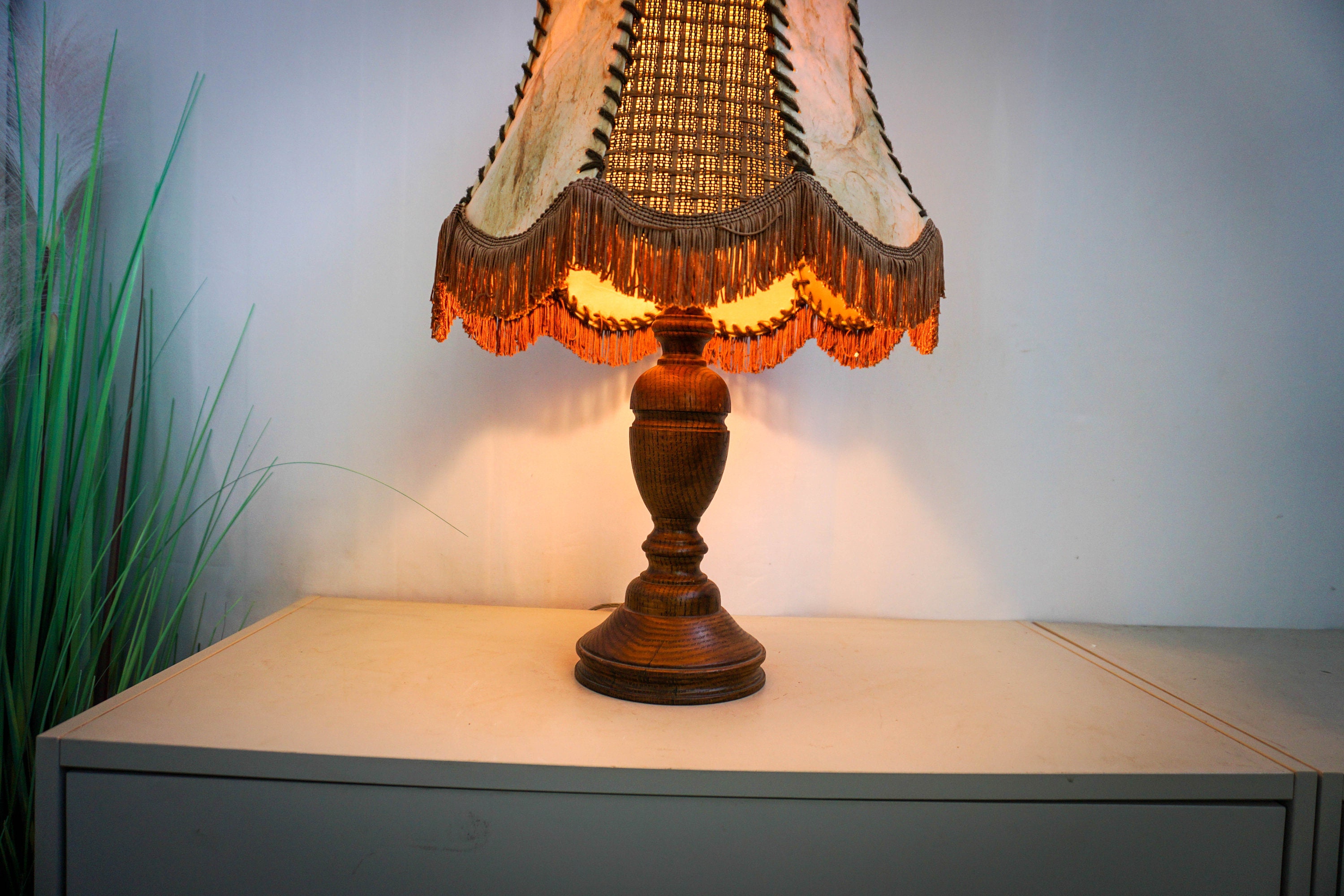 独60年代　EEA Leuchten パイン材と綿糸のヴィンテージ・ペンダント 独60年代 EEA Leuchten パイン材と綿糸のヴィンテージ・ペンダント