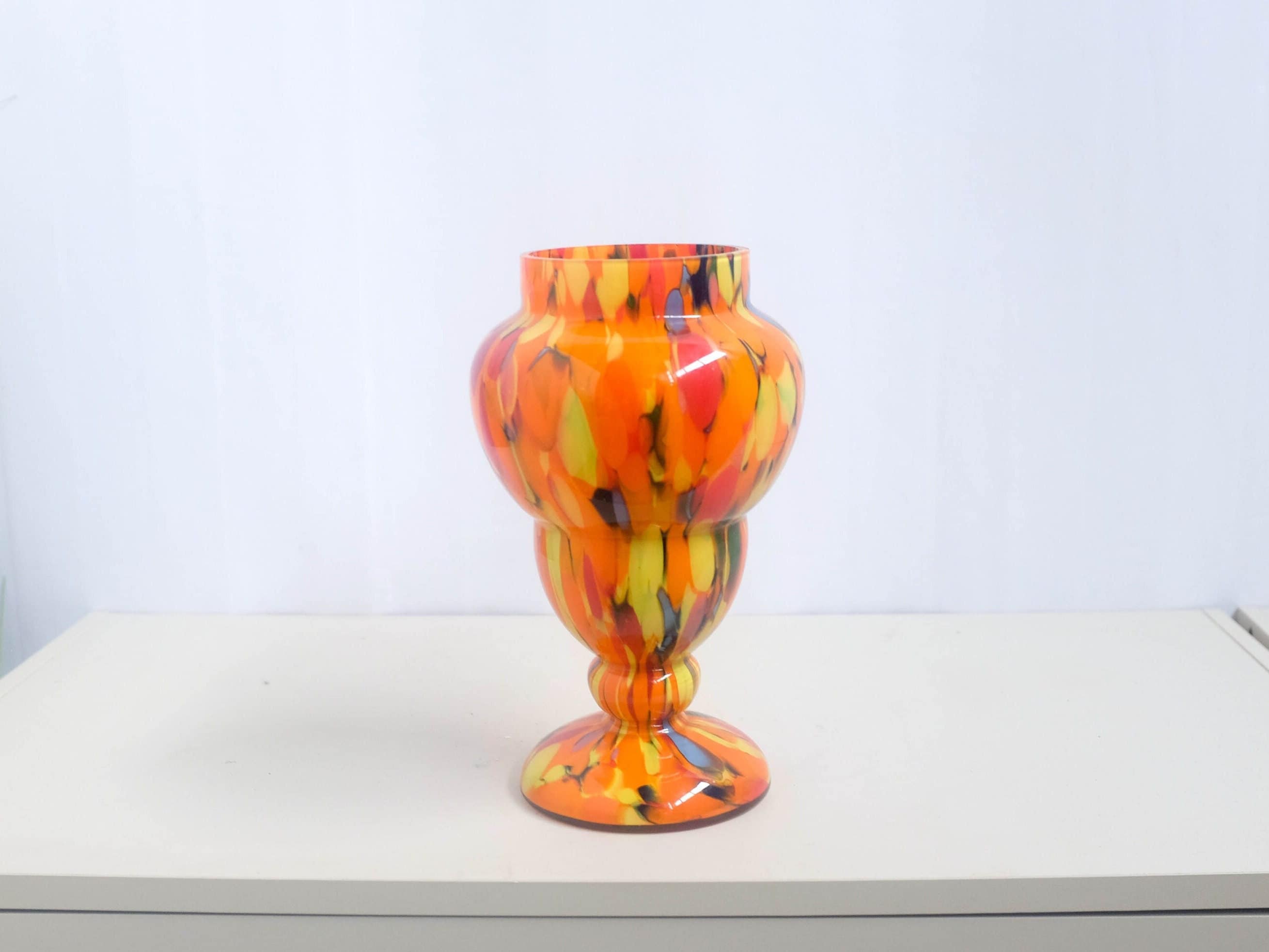 80s Art Deco Vase CVV Vianne アール・デコ 花瓶 Art Deco Vase, by Antonin Ruckl, For, Kralik Bohemia, 1930s