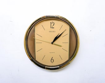 80's SEIKO セイコー ウォールクロック 壁掛け時計 モダン ビンテージ 80 年代の日本製オリジナル SEIKO クォーツ壁掛け時計。 - Etsy 日本