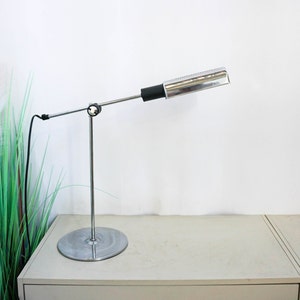 1980s, Veneta Lumi, Postmodern, Adjustable Desk Lamp, Italy, Pop Art chrome, memphis style, Table lamp