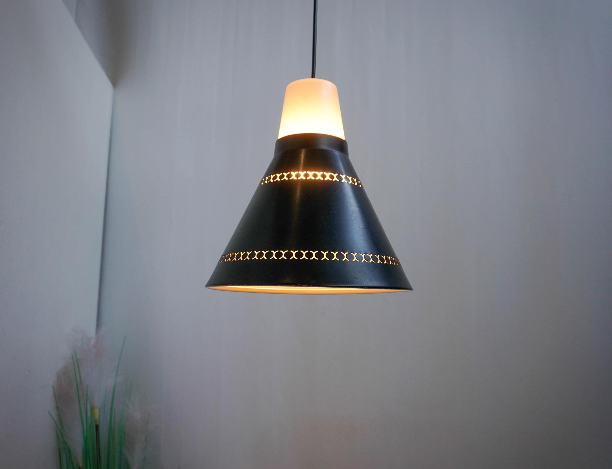 60sヴィンテージランプ made in Denmark スペースエイジ 1960s Space Age Lamp, Modern Midcentury, Black Metal, White